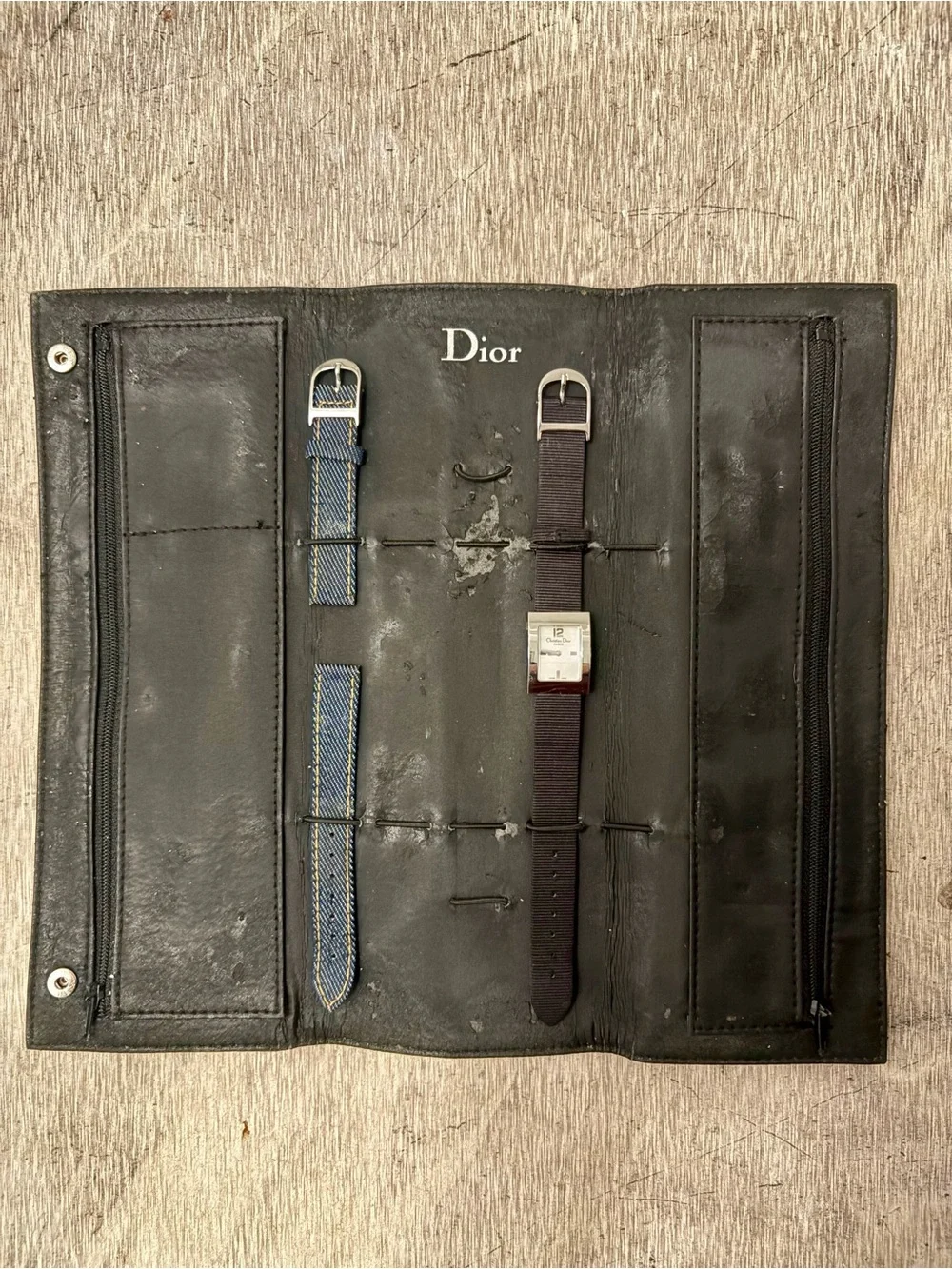 Vintage Christian Dior Swiss Mother of Pearl Watch Box Papers & Ex Strap & Clasp